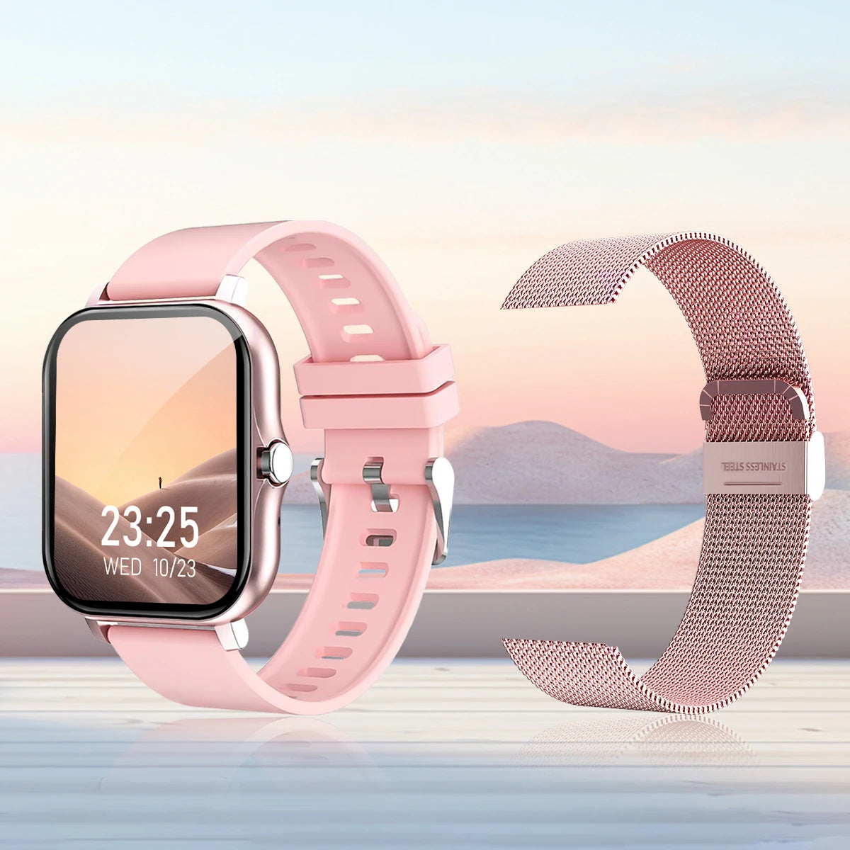 Smartwatch Multi-Sport Mode outdoor Control exercise count calories Weather Forecast Message Notification Compatible with Android