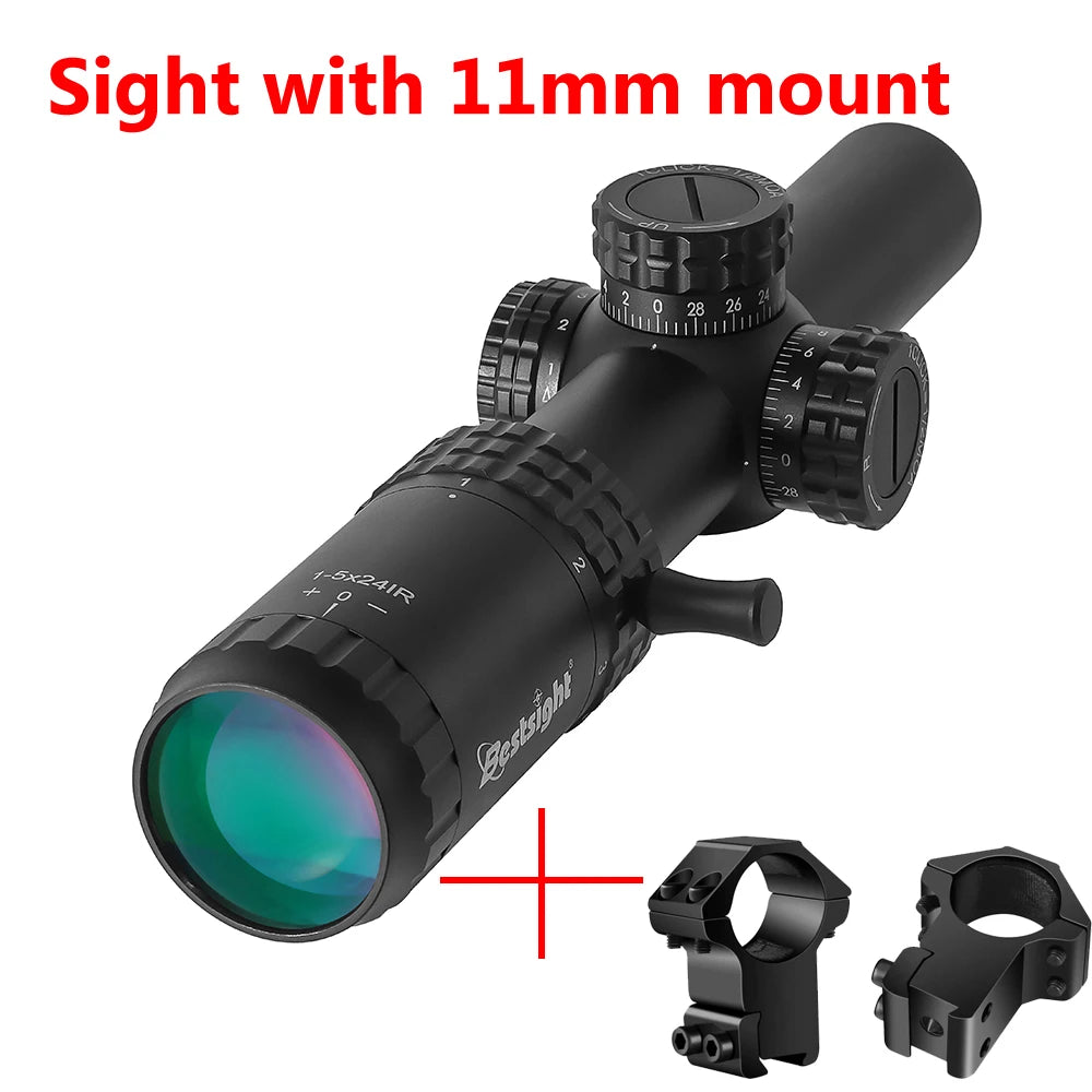 1-5X24 Tactical Illuminated Optical Rifle Sight Scope