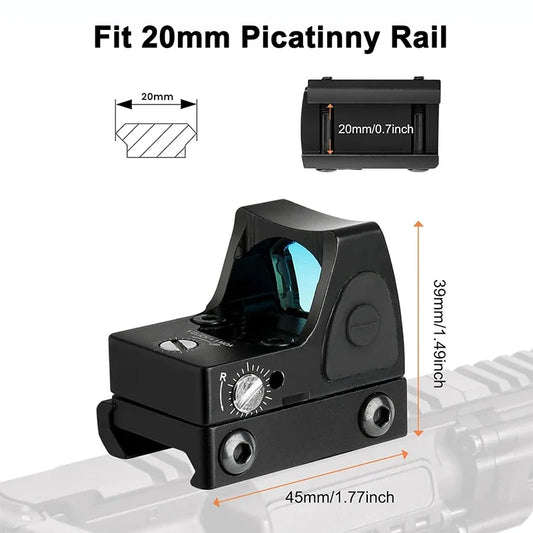 Mini Red Dot Sight Collimator Rifle Reflex Sight Scope