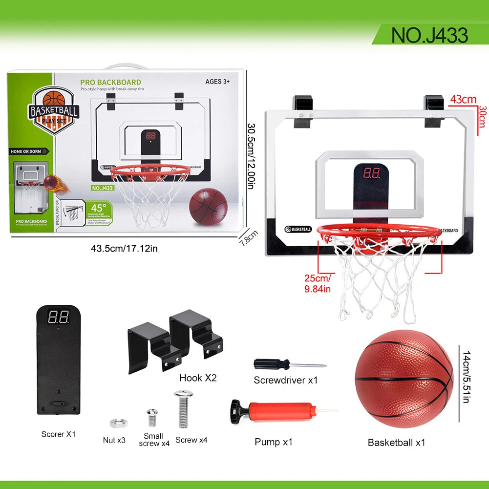 Kids Mini Basketball Hoop with Electronic Scoreboard