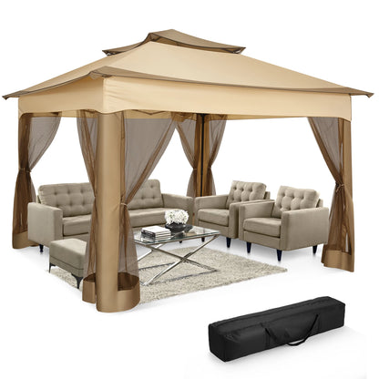 Outdoor 12x12 Pop up Gazebo Shelter with Curtains