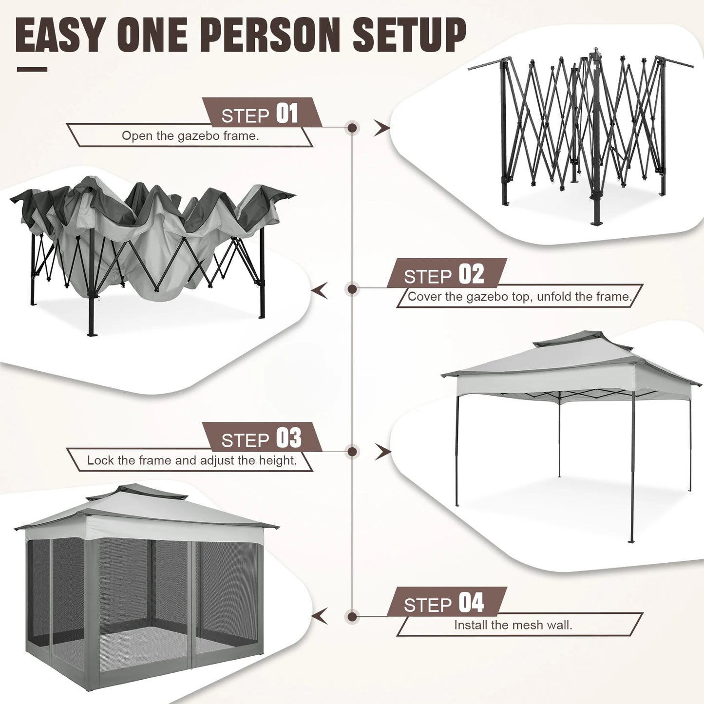 Outdoor 12x12 Pop up Gazebo Shelter with Curtains