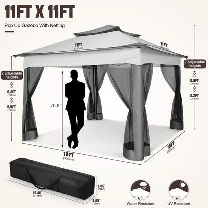 Outdoor 12x12 Pop up Gazebo Shelter with Curtains