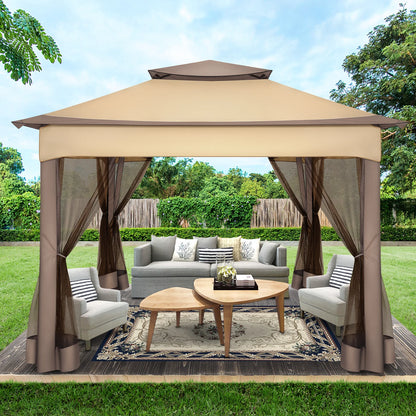 Outdoor 12x12 Pop up Gazebo Shelter with Curtains