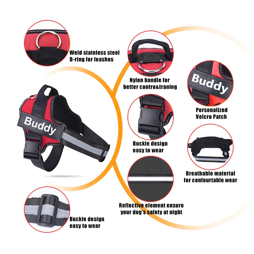 NO PULL Dog Harness with Reflective Material