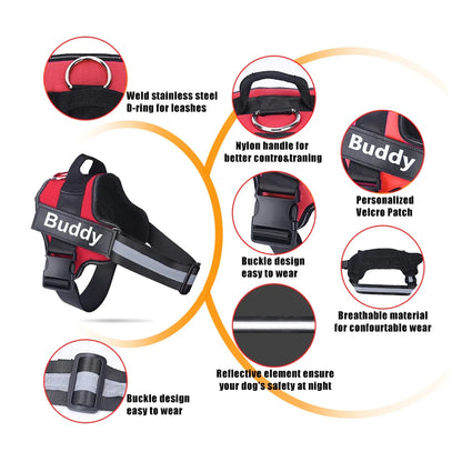 NO PULL Dog Harness with Reflective Material