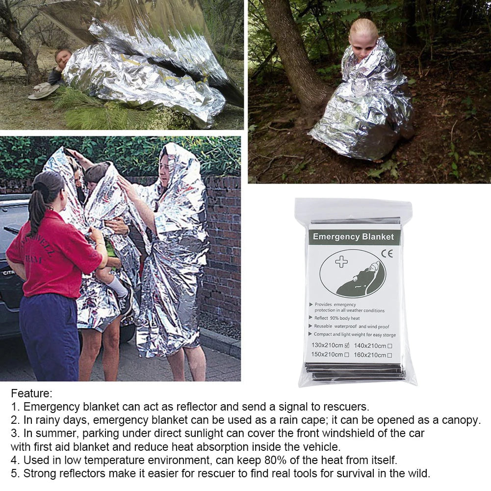 30-1PCS Emergency Rescue Outdoor Survive Foil Thermal Blanket ﻿