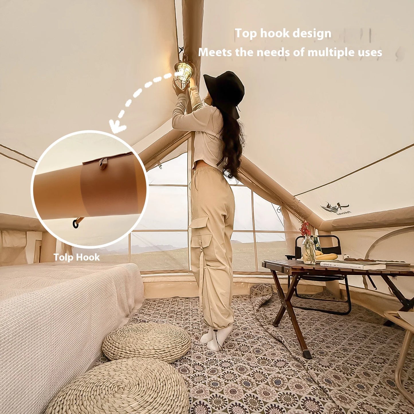 Inflatable Tent For Outdoor Recreational With Stove Plug,