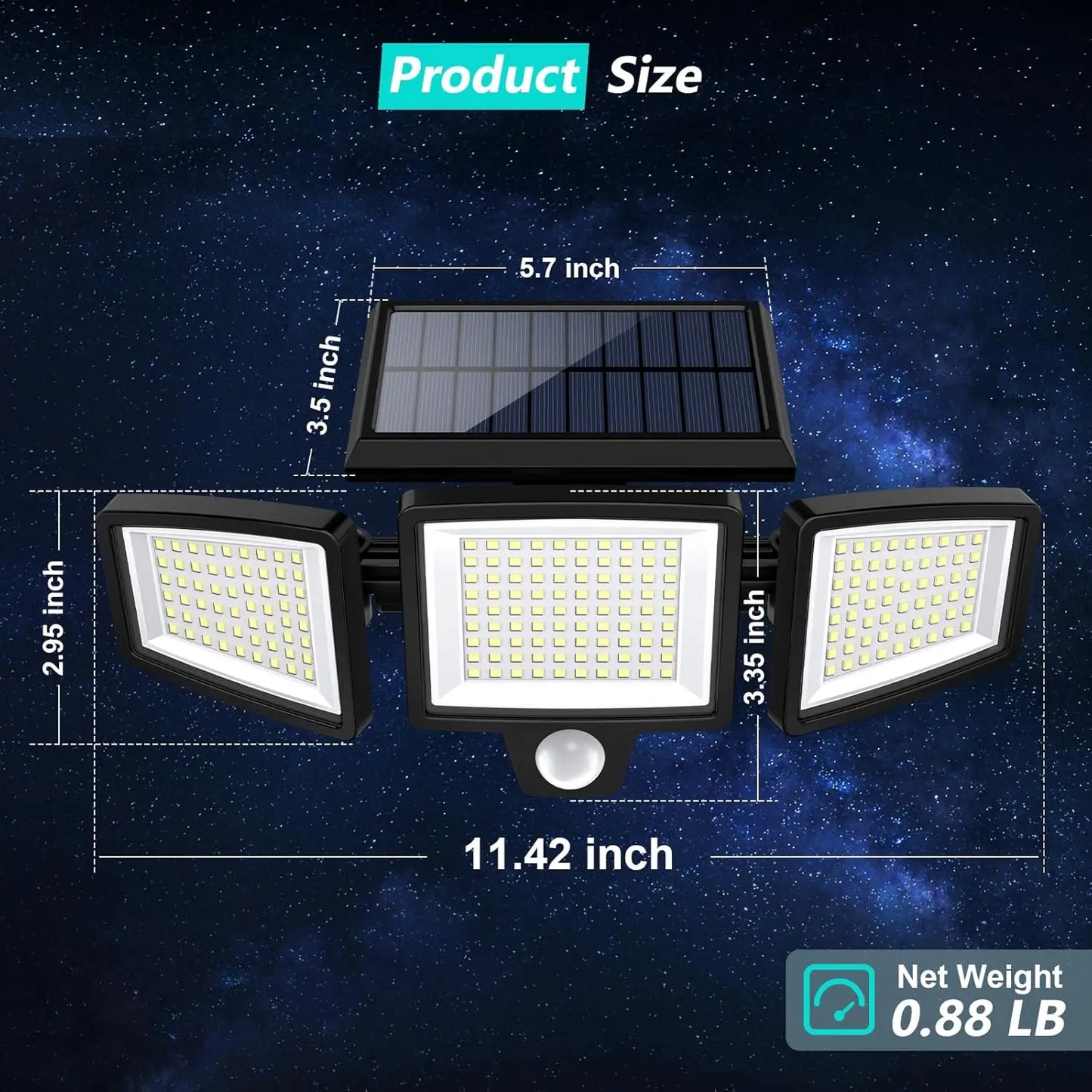 Outdoor Waterproof Solar Light with Motion Sensor 200+ LEDs
