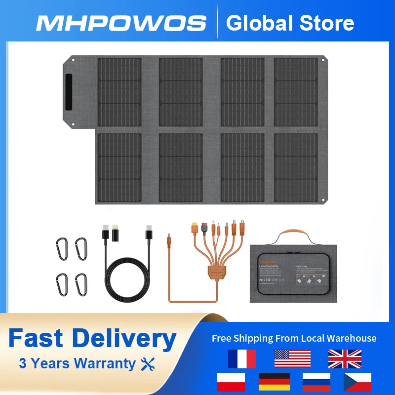 120W 80W 40W Portable Solar Panel, Emergency Power Supply