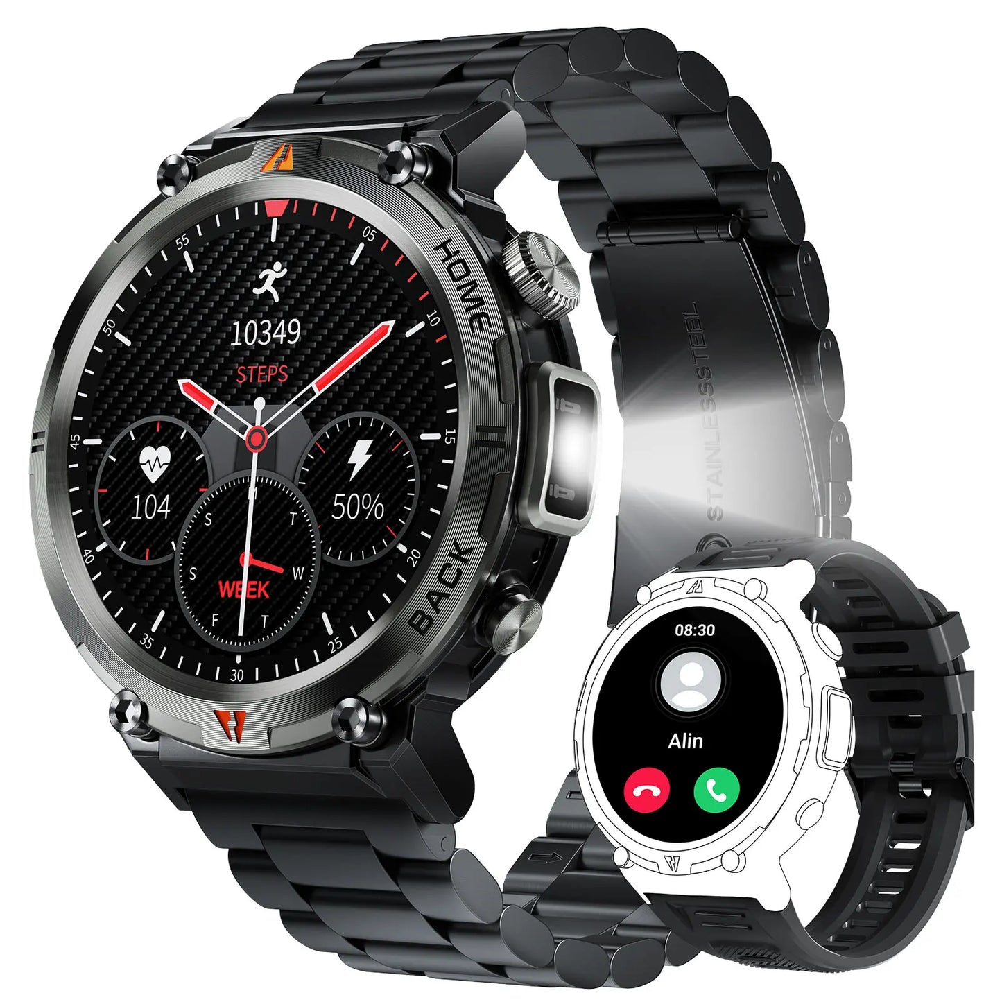 Bluetooth Call smartwatch for men Full Touch Screen With Health Monitor heart rate