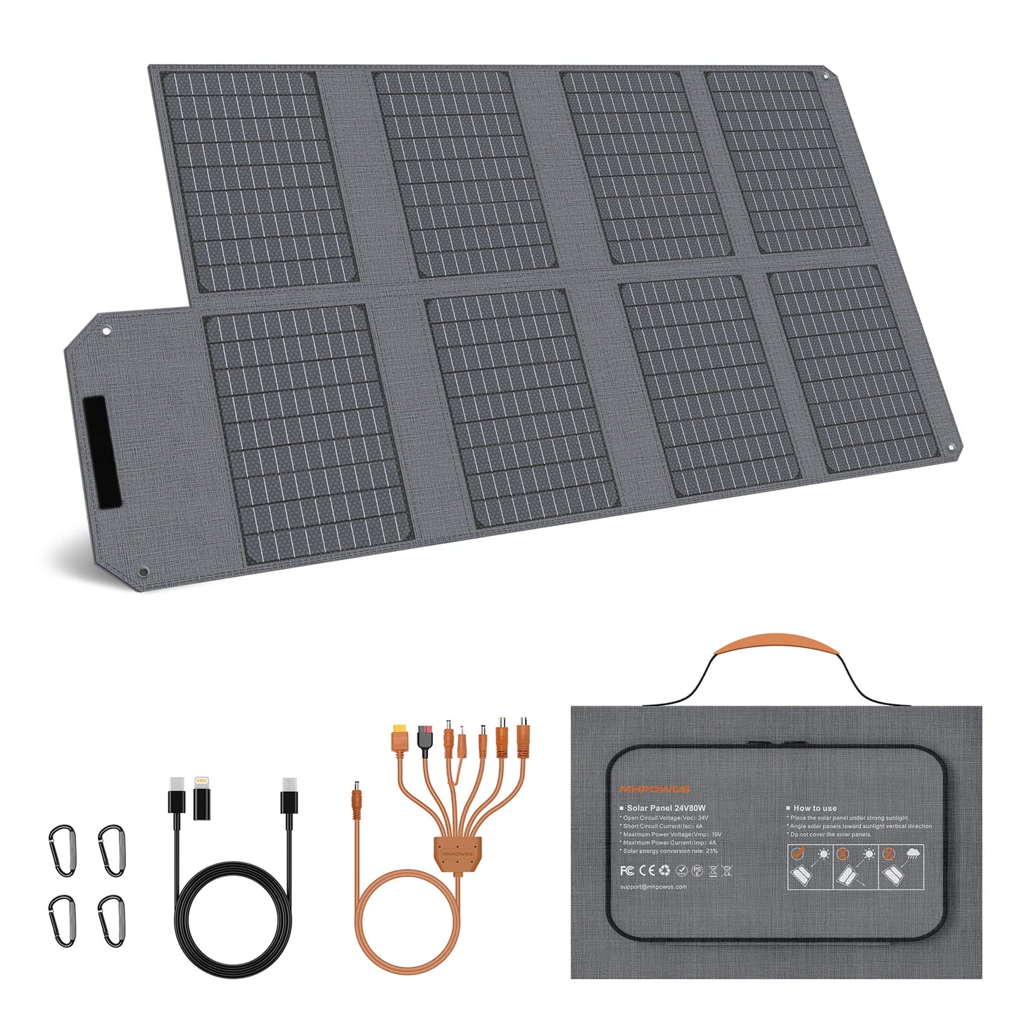120W 80W 40W Portable Solar Panel, Emergency Power Supply