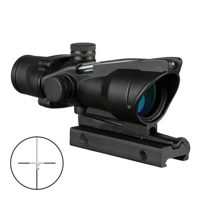 4X32 Hunting Riflescope Real Fiber Optics Grenn Red Dot Illuminated