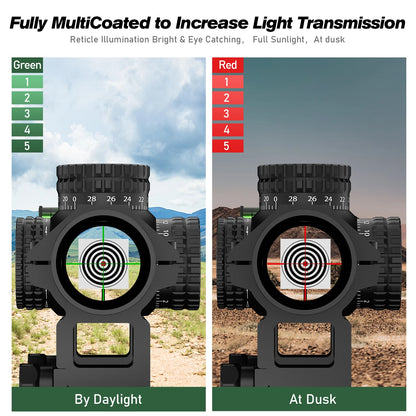 1-5X24 Tactical Illuminated Optical Rifle Sight Scope