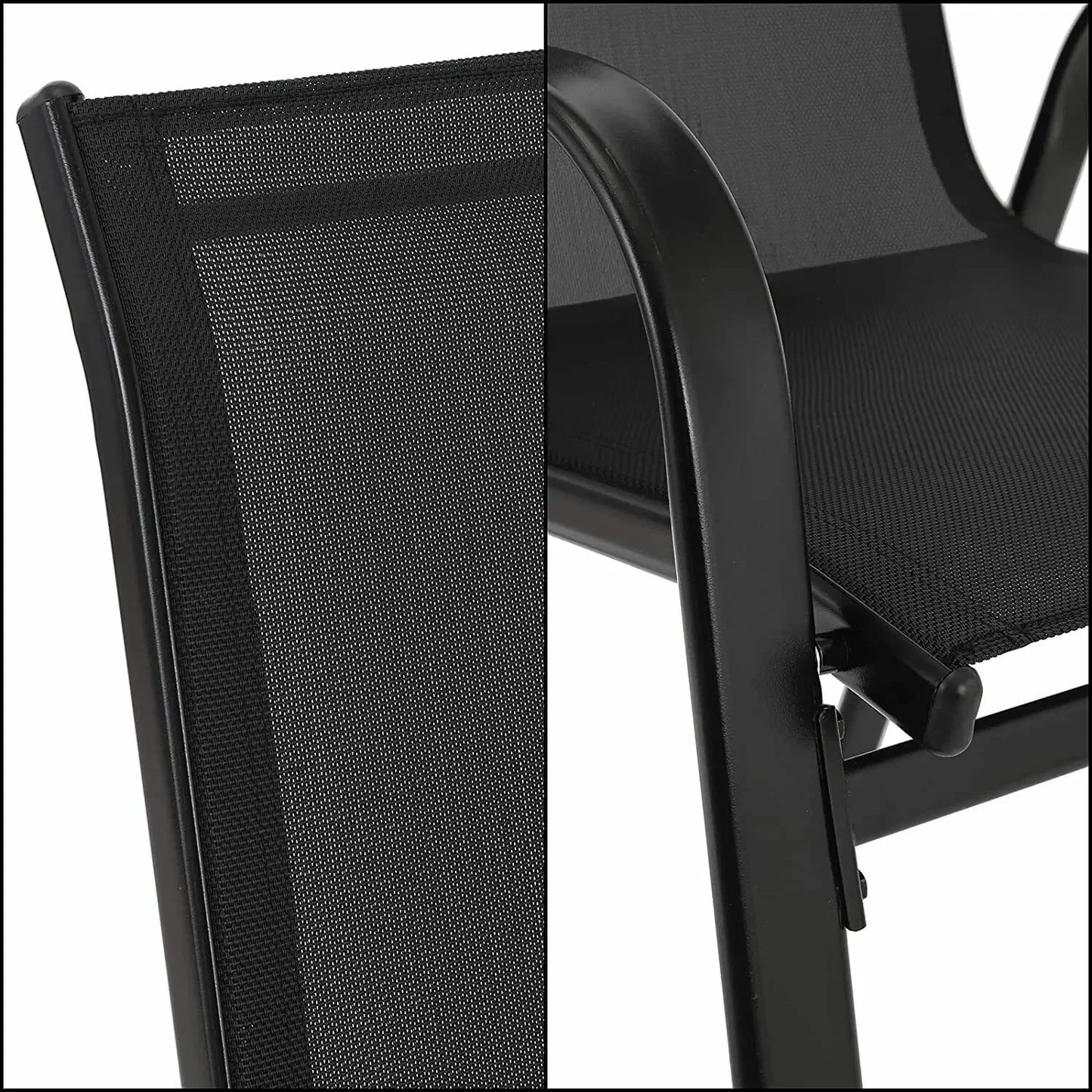 4PCS Garden Chairs black