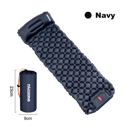 Outdoor Sleeping Pad Camping Inflatable Mattress Built-in Pump Ultralight Air Cushion