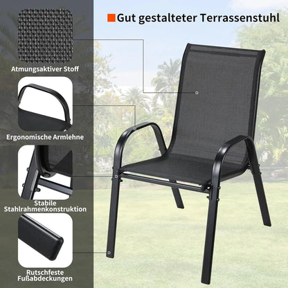4PCS Garden Chairs black