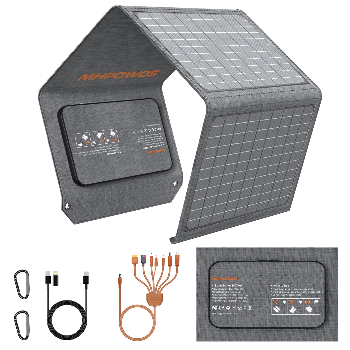 120W 80W 40W Portable Solar Panel, Emergency Power Supply