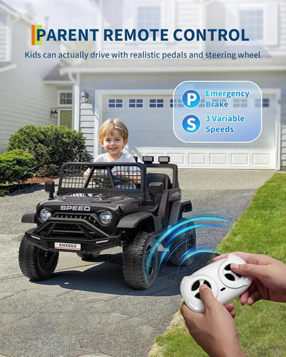 Electric Kids Ride On Car with Remote Control Bluetooth Music Player LED Light