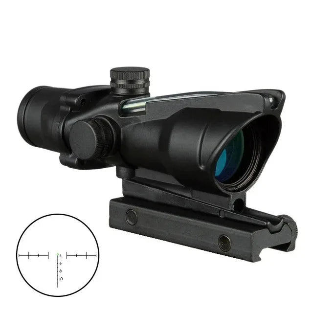 4X32 Hunting Riflescope Real Fiber Optics Grenn Red Dot Illuminated