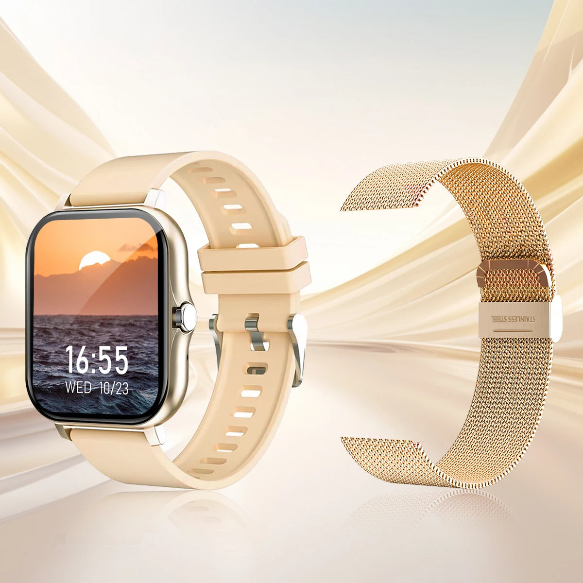 Smartwatch Multi-Sport Mode outdoor Control exercise count calories Weather Forecast Message Notification Compatible with Android