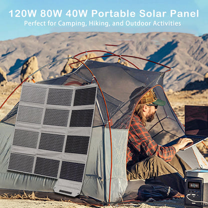 120W 80W 40W Portable Solar Panel, Emergency Power Supply
