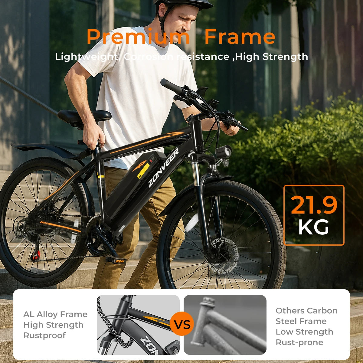 M26 Electric Bicycle Peak 1000W Motor 360WH Lithium Battery