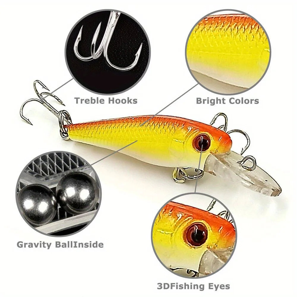 30pcs Fishing Lures Set – Crankbaits, Minnow Baits & Hooks