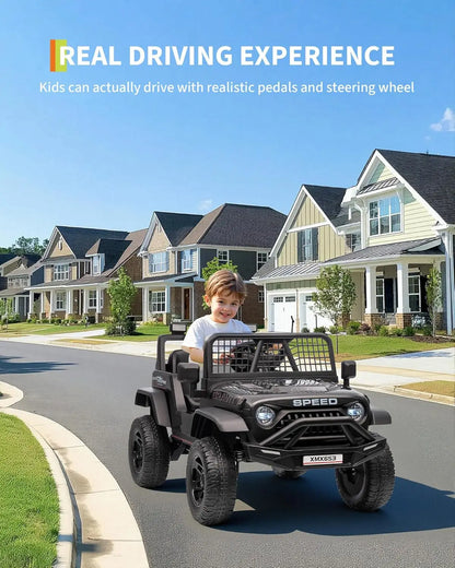 Electric Kids Ride On Car with Remote Control Bluetooth Music Player LED Light