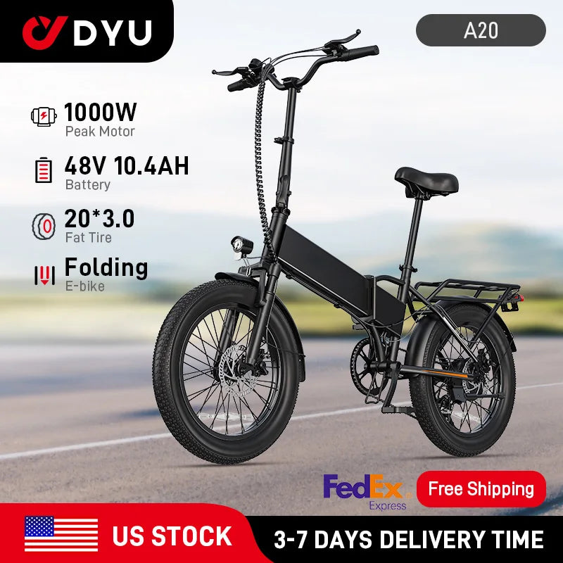 Electric Bicycle 1200W Peak Motor 48V10.4AH Lithium Battery