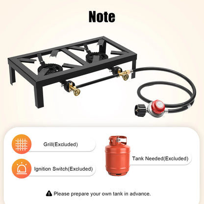 8000W Portable Double Burner Outdoor Propane Gas Camping Stove