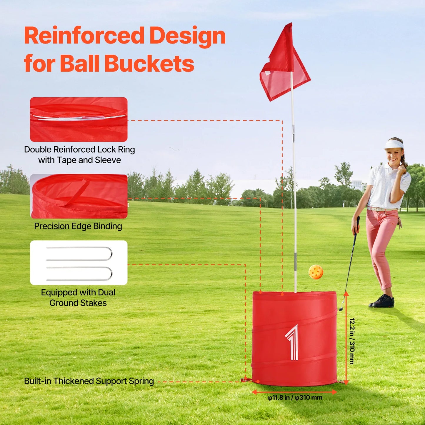 3/6/9 Hole Kids Backyard Golf Game Portable Bucket Golf Course