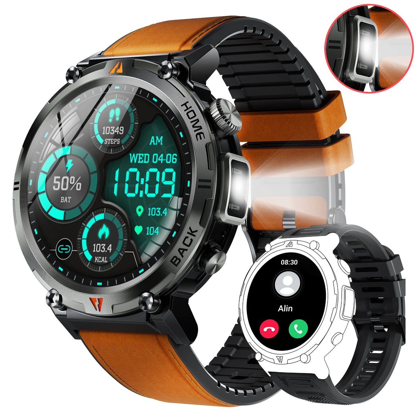 Bluetooth Call smartwatch for men Full Touch Screen With Health Monitor heart rate