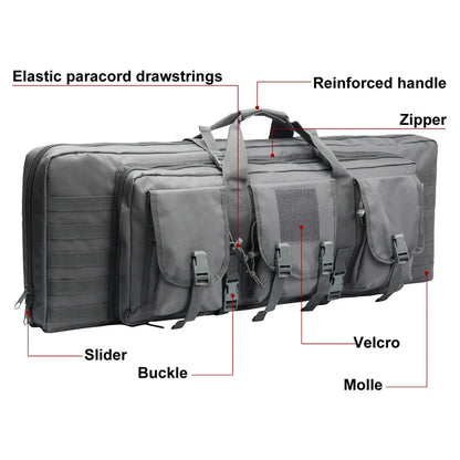 LQARMY 32 38 42 48-inch Tactical Double Rifle Case