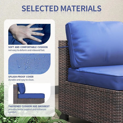 7-Piece Modular Outdoor Furniture Set Wicker