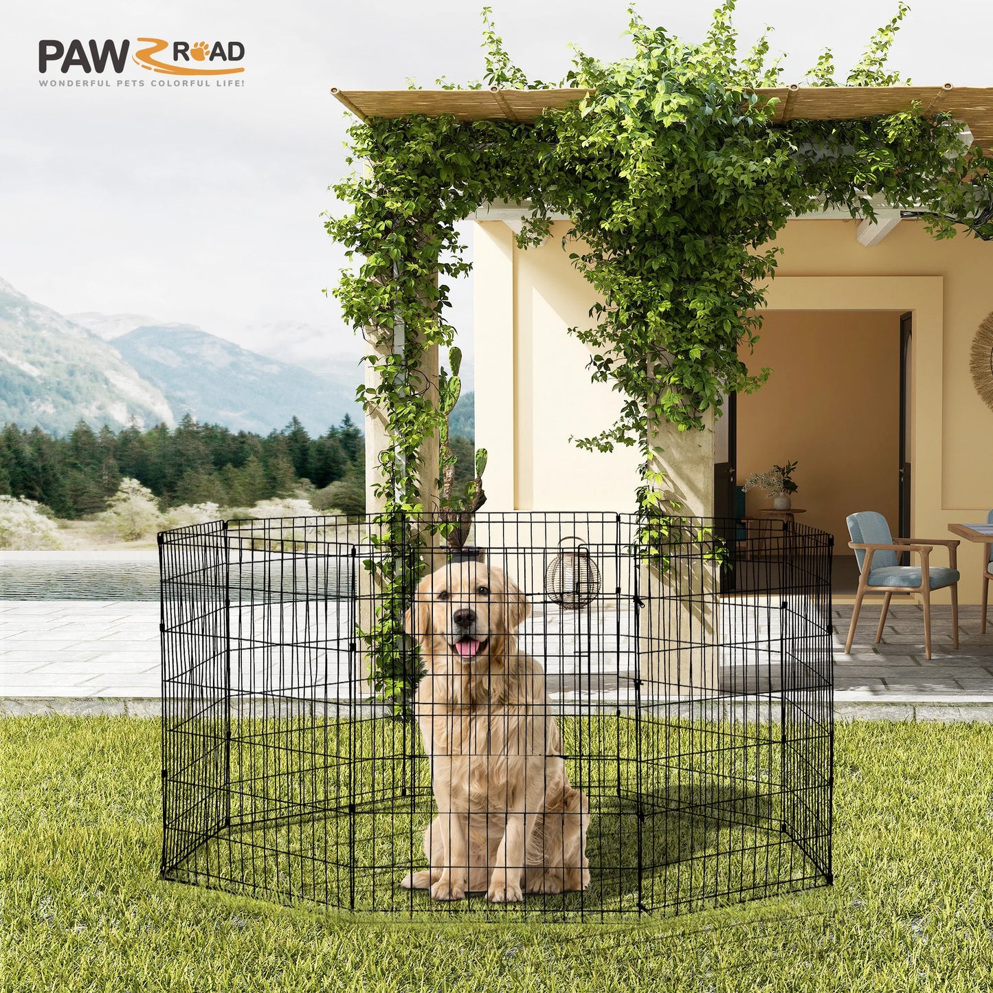 Foldable Metal Pet Playpen for Indoor/Outdoor