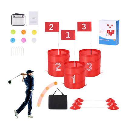 3/6/9 Hole Kids Backyard Golf Game Portable Bucket Golf Course