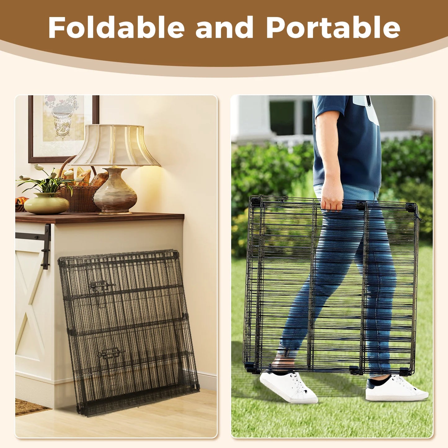 Foldable Metal Pet Playpen for Indoor/Outdoor