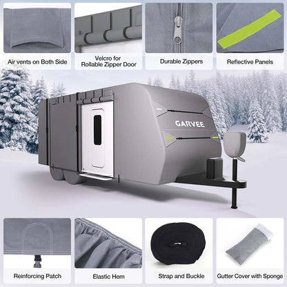 Anti-UV All-weather RV Cover For 20-22/24-27/27-30 FT Travel Trailer