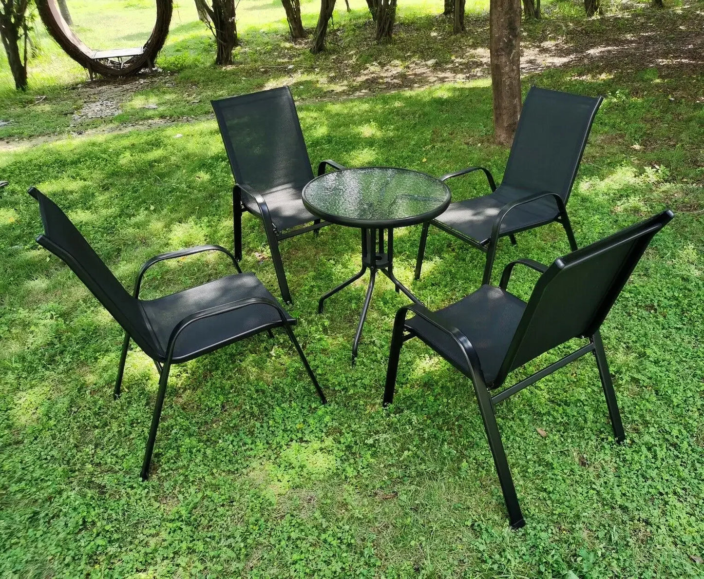 4PCS Garden Chairs black