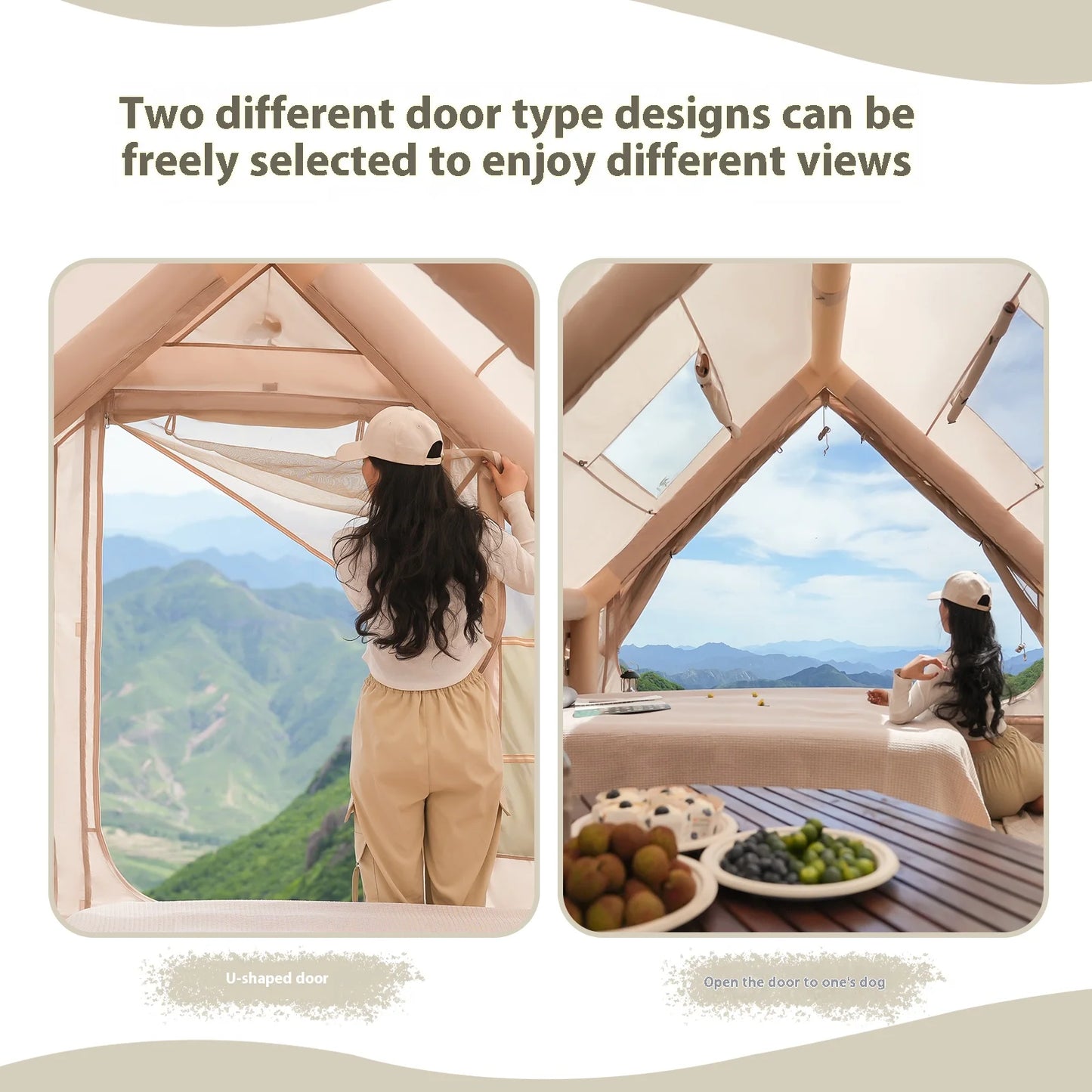 Inflatable Tent For Outdoor Recreational With Stove Plug,