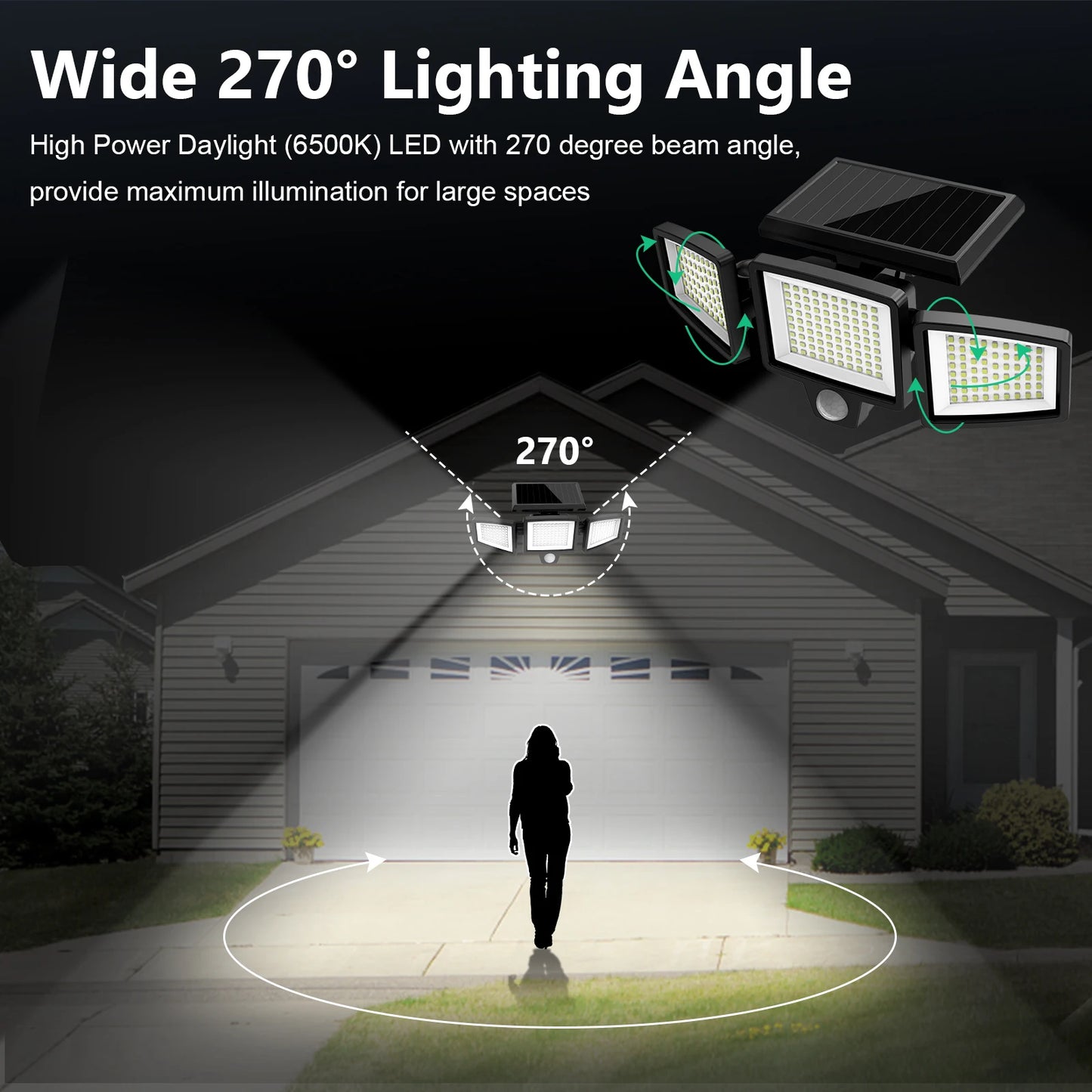 Outdoor Waterproof Solar Light with Motion Sensor 200+ LEDs
