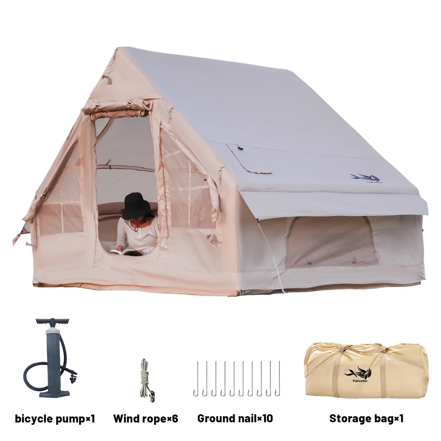 Inflatable Tent For Outdoor Recreational With Stove Plug,