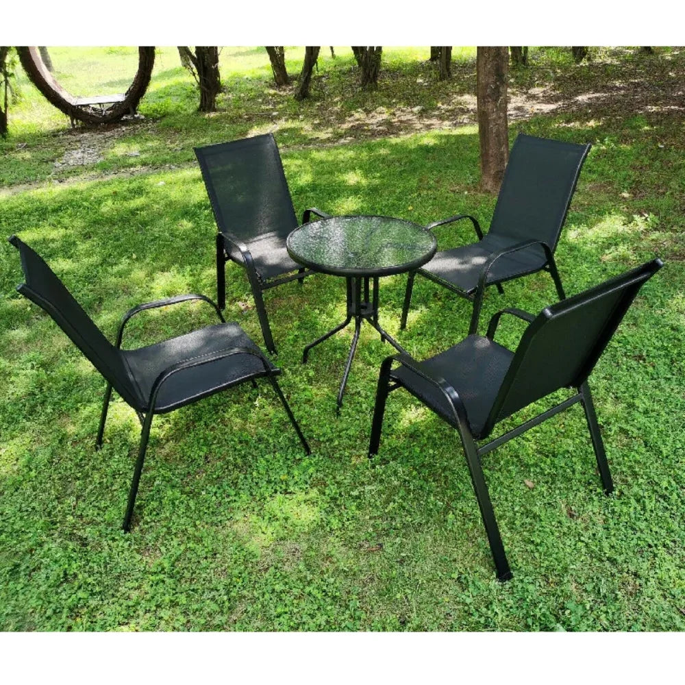 4PCS Garden Chairs black