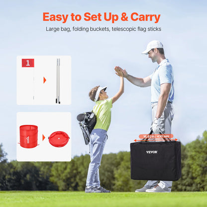 3/6/9 Hole Kids Backyard Golf Game Portable Bucket Golf Course