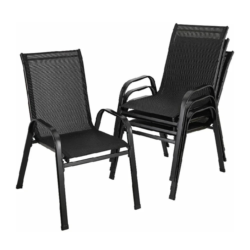 4PCS Garden Chairs black