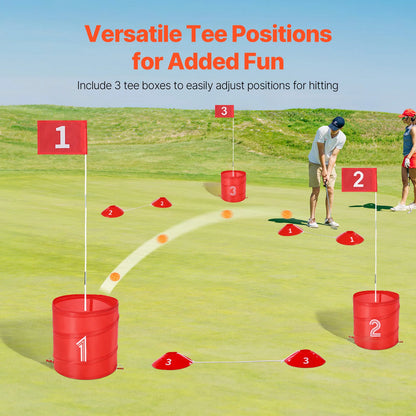 3/6/9 Hole Kids Backyard Golf Game Portable Bucket Golf Course