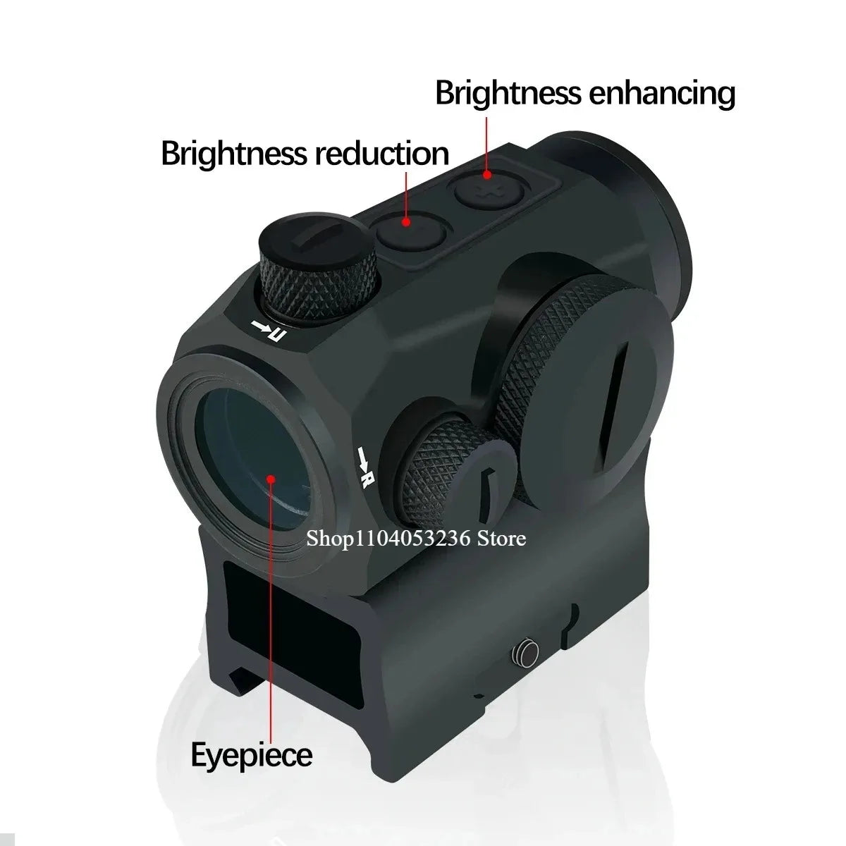 Tactical R5 1x20mm Red Dot Sight 2 MOA Compact Hunting Rifle Optic Shooting