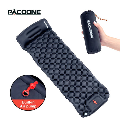 Outdoor Sleeping Pad Camping Inflatable Mattress Built-in Pump Ultralight Air Cushion
