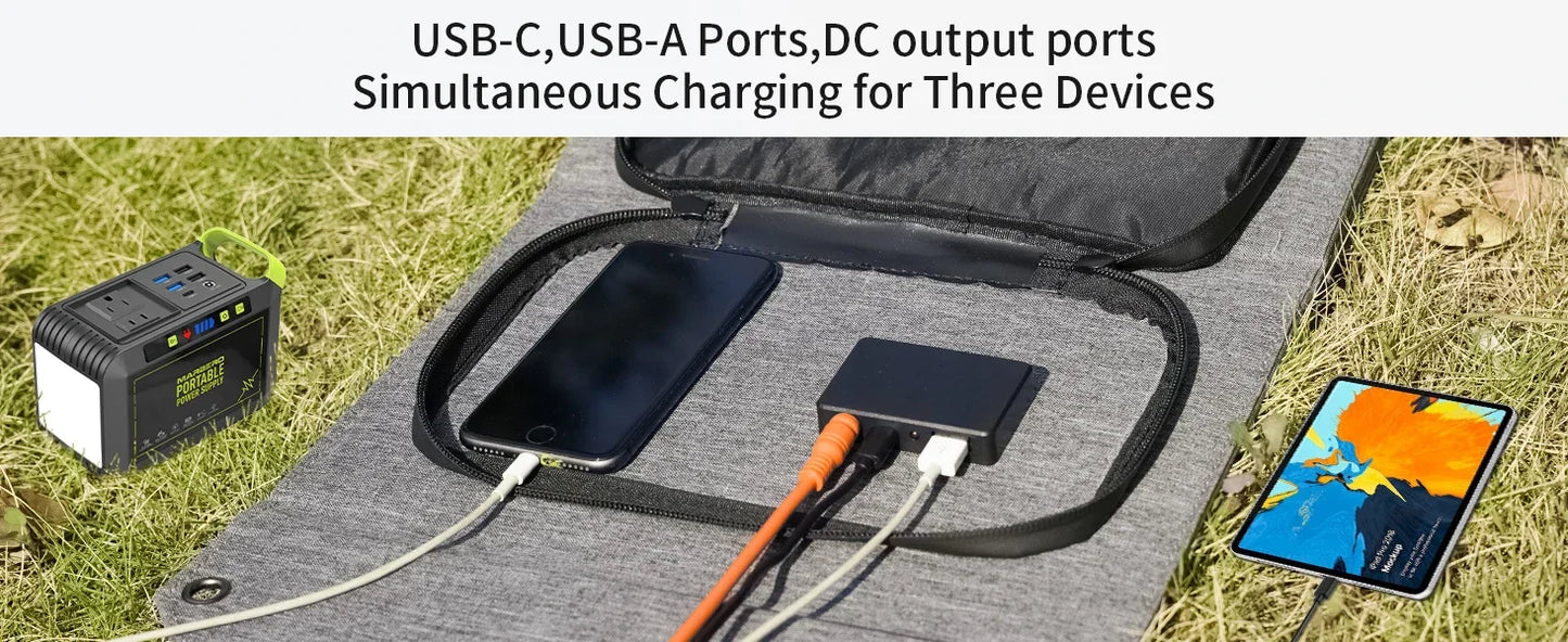 120W 80W 40W Portable Solar Panel, Emergency Power Supply